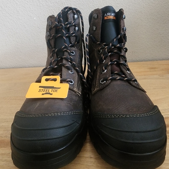 NEW Ariat Mens Treadfast 6" Steel Toe Waterproof Work Boots Dark Brown Size 12 - Picture 11 of 16
